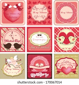 Beautiful label set for Valentine's day