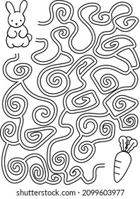 beautiful labyrinth maze educational game for children. Vector