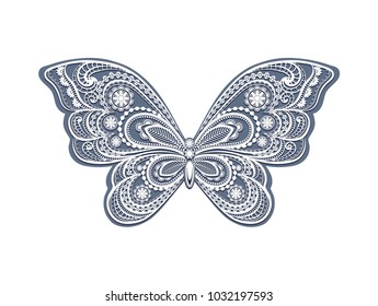Beautiful lace butterfly vector