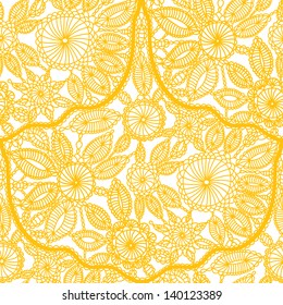 beautiful lace crochet work vector seamless wallpaper pattern background for cards invitations books advertisement magazine textile and interior decoration yellow