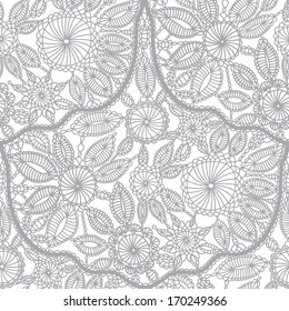 beautiful lace crochet work vector seamless wallpaper pattern