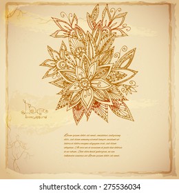 Beautiful lace doodle  batik vector background