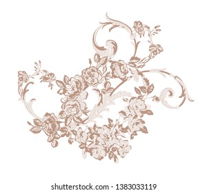 beautiful lace flowers decoration element