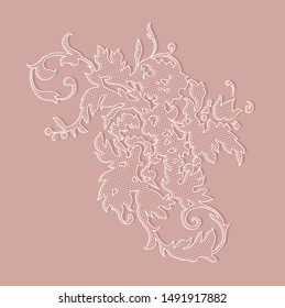 beautiful lace flowers decoration element