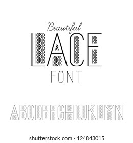 Beautiful lace font set A-N (vector version)
