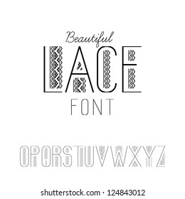 Beautiful lace font set O-Z (vector version)