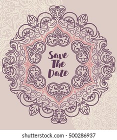 Beautiful lace frame for anniversary, vector illustration