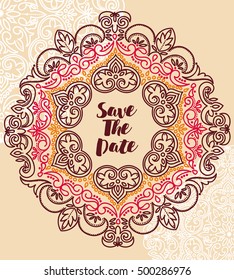 Beautiful lace frame for anniversary, vector illustration