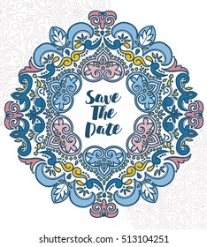 Beautiful lace frame for anniversary, vector illustration