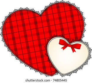 Beautiful lace frame hearts. Vector