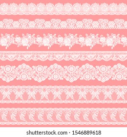 Beautiful lace knitting with seamless pattern,