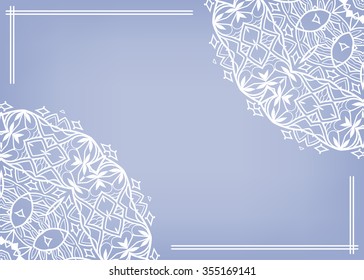 Beautiful lace ornament for Cards or Invitation, Mandala round elements, tribal ethnic arabic indian motif. Abstract floral geometric pattern. Vector illustration