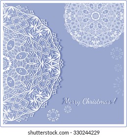 Beautiful lace ornament for merry christmas card, Mandala round elements, tribal ethnic arabic indian motif