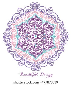  Beautiful lace ornament in romantic colors, vector illustration