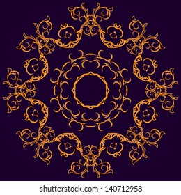 Wunderschönes Spitzenmuster. Der runde Hintergrund.