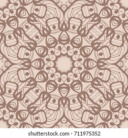 Beautiful lace pattern, flower vector background. beige color