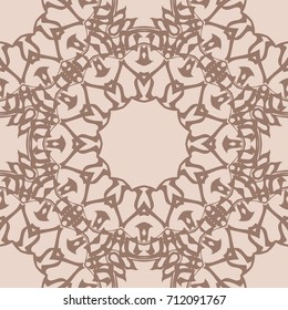 Beautiful lace pattern, flower vector background. beige color