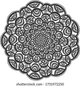 Beautiful lace-like vector mandala for adult coloring. Anti-stress therapy for everyone.