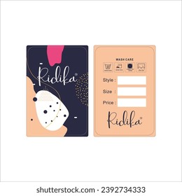 Beautiful ladies dresses hang tag template design creative 