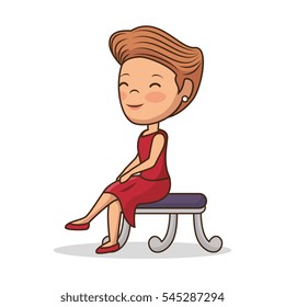 beautiful lady character icon