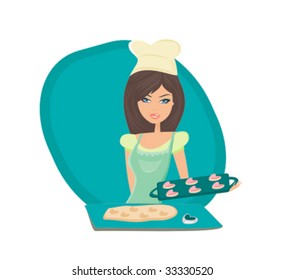 Beautiful lady cooking