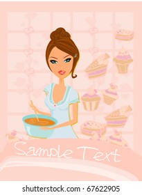 Beautiful lady cooking
