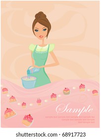 Beautiful lady cooking