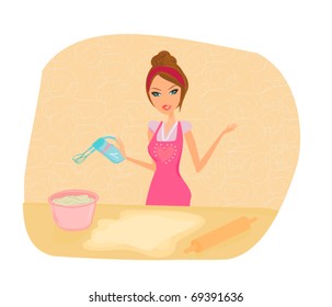 Beautiful lady cooking