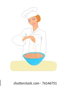 Beautiful lady cooking