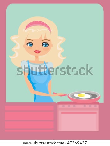 Beautiful lady cooking