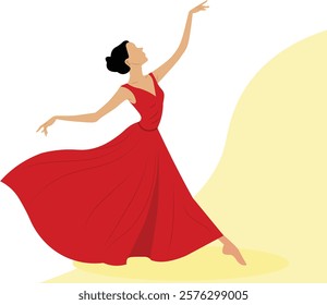 beautiful lady dancer. vector illustration