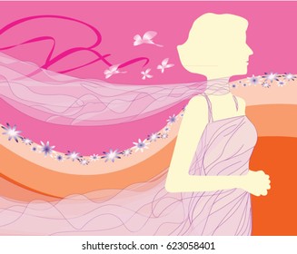 beautiful lady vector illustration