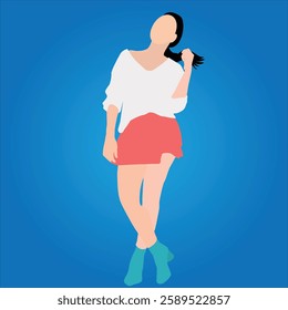 beautiful lady vector illustration design clean and latest