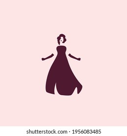 Hermosa dama ilustración de vector logo símbolo de símbolo