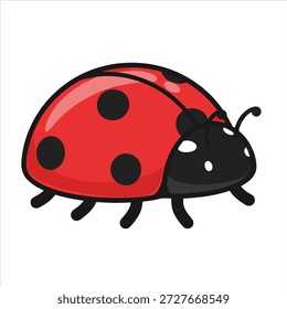 Um belo design vetorial de ilustração joaninha