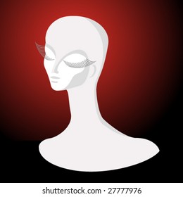 Beautiful lady's head dummy for hat shop.