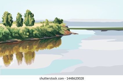 Beautiful lake when the water down 