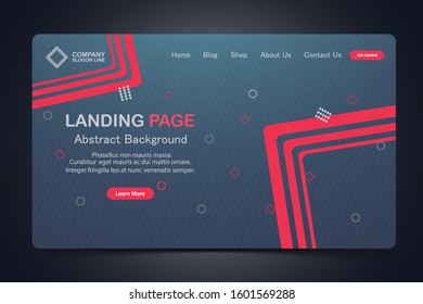 beautiful landing page abstract background Website Vector Template Design  