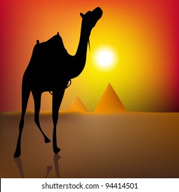 beautiful landscape of ancient Egypt (vector image)