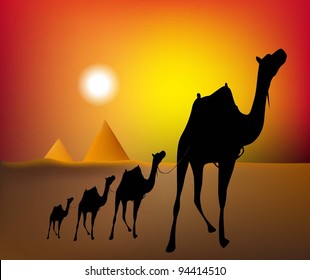 beautiful landscape of ancient Egypt (vector image)