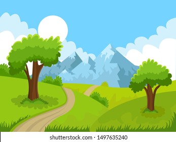 Beautiful landscape background with modern design concept for any use. Trendy vector illustration