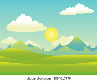 Beautiful landscape background. Vector Illustartion.