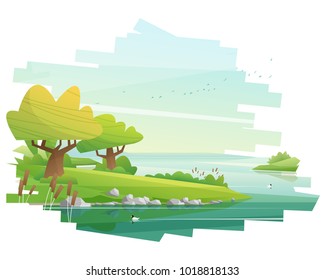 Cartoon River Images, Stock Photos & Vectors | Shutterstock