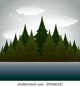 beautiful landscape background, vector illustration eps10 graphic 