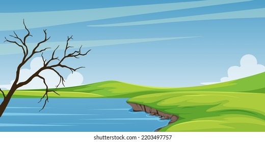 beautiful landscape background vector. nature concept background