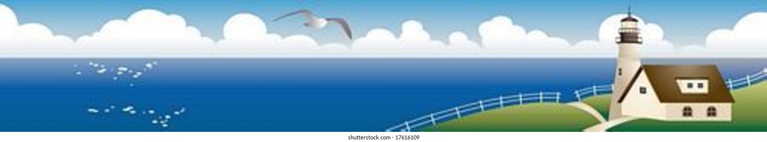 Beautiful Landscape Banner - with happy travel on summer vacation : vector illustration