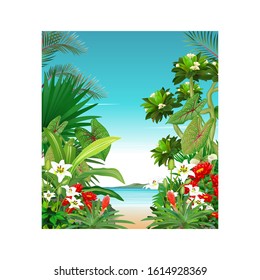 Tropical Palm Leaves Background Vector Illustration Stock Vector ...