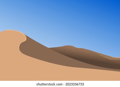 Un bello paisaje: un día en el desierto. Ilustración vectorial.