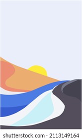 Beautiful landscape of desert abstract illustration can be used for display, modern background, wallpaper, poster, and anything else. Vector design illustration