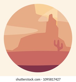 beautiful landscape of desert landscape with cactus mountains